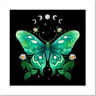 Luna Moth and Moon Posters and Art